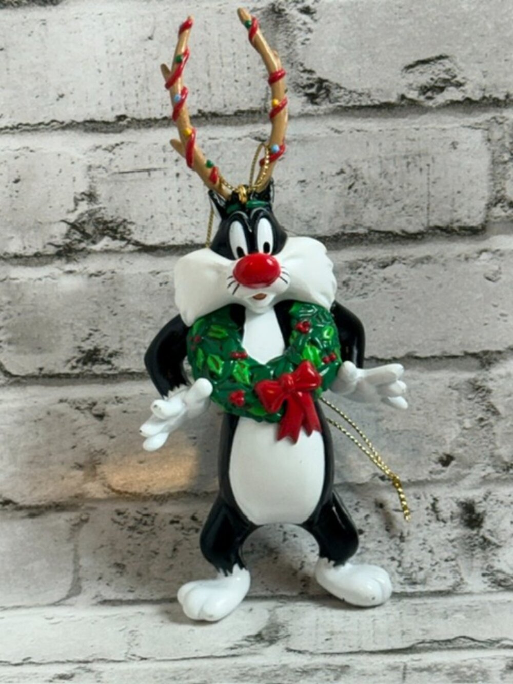 Sylvester Cat 1989 Danbury Mint Bugs Bunny Friends Christmas Ornament Looney
